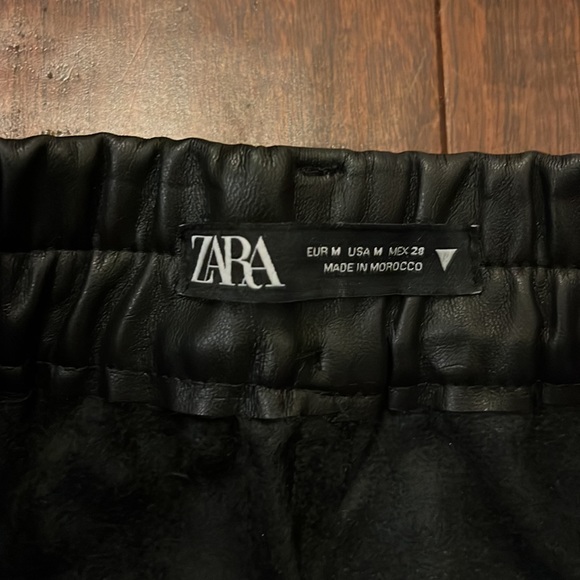 Zara Vegan Leather Tapered Trousers - Picture 4 of 5